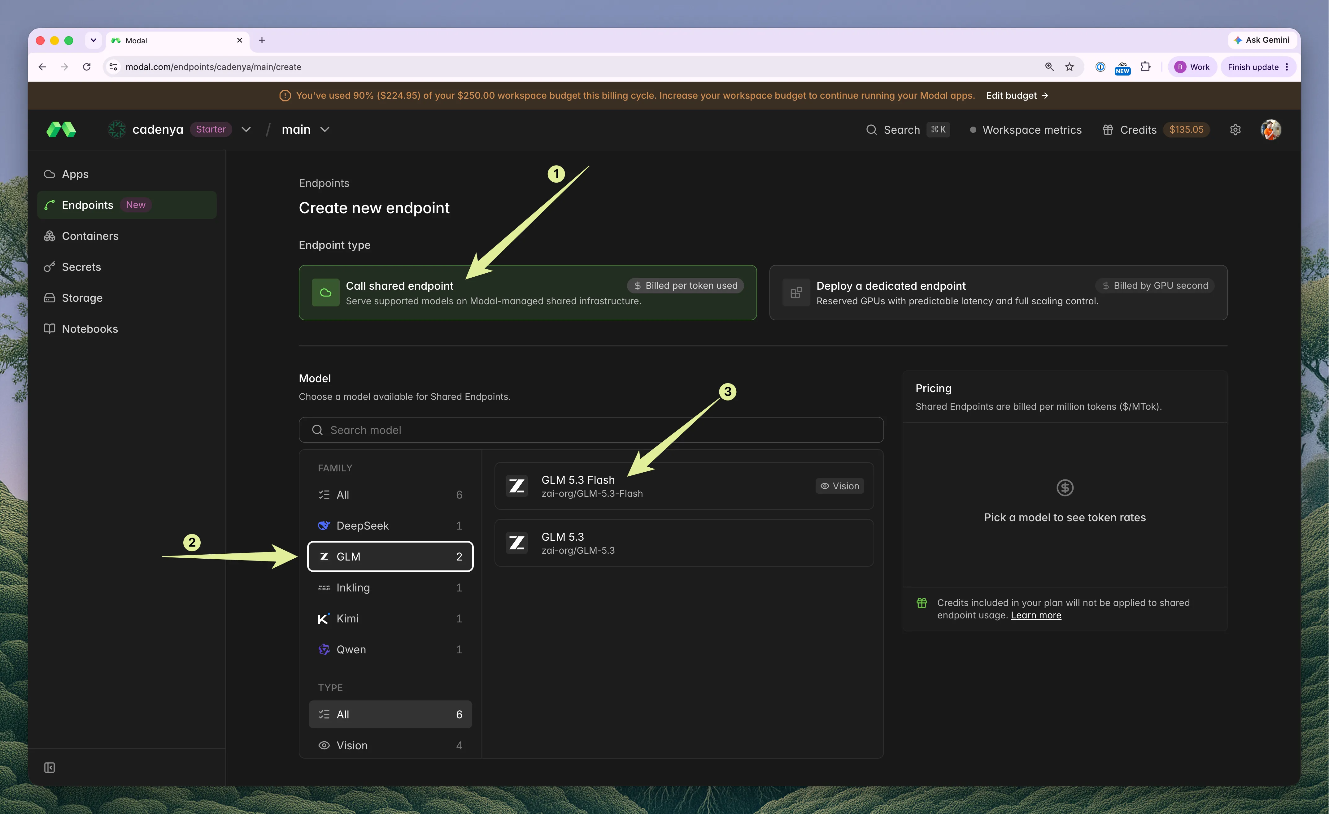 Creating an endpoint in Modal