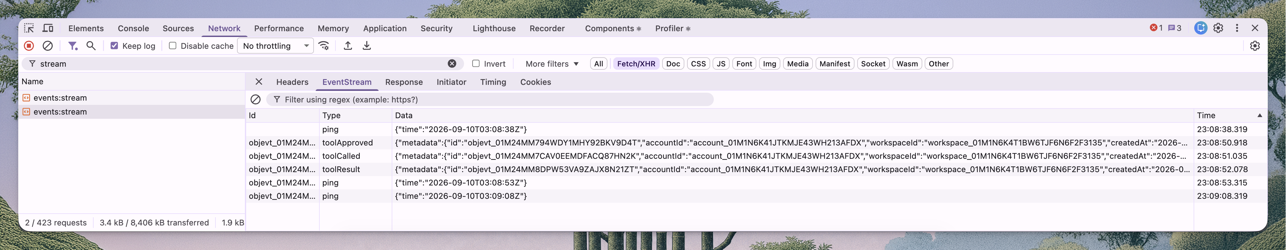 SSE in Developer Tools